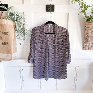 Polka dot button up blouse